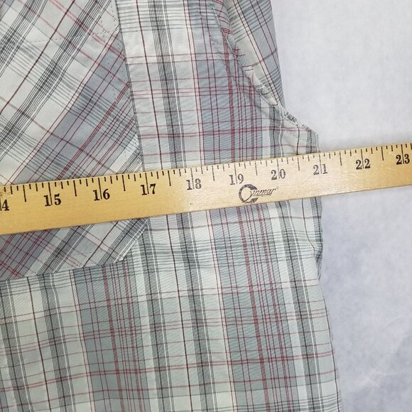 Toad & Co Surveyor Shirt Men's S Grey Plaid Button Up Camp Sleeve Outdoor Hike - Picture 14 of 16